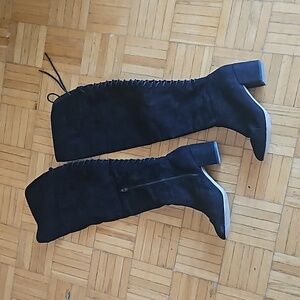 Over the knee black boots